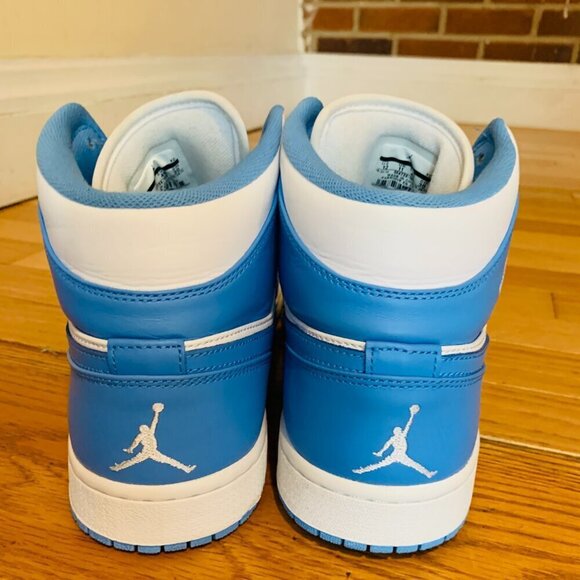 Nike Air Jordan 1 Retro Mid Unc / University Blue 554724-106 Size 12 - Picture 14 of 16